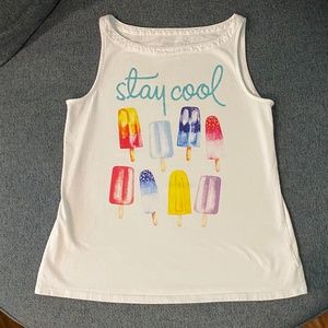 Girls Lands’ End Large (14) Graphic Bright Popsicle Tank Top - Summer stay cool